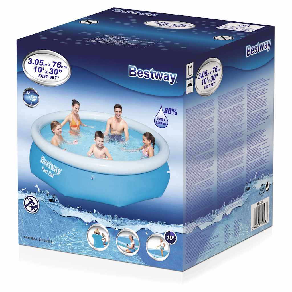 Fast Set Aufblasbarer Swimmingpool Rund 305x76 cm 57266