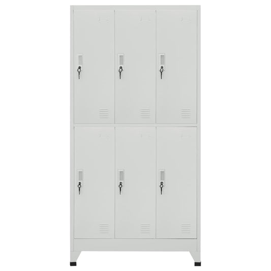 Schließfachschrank mit 6 Fächern Stahl 90x45x180 cm Grau