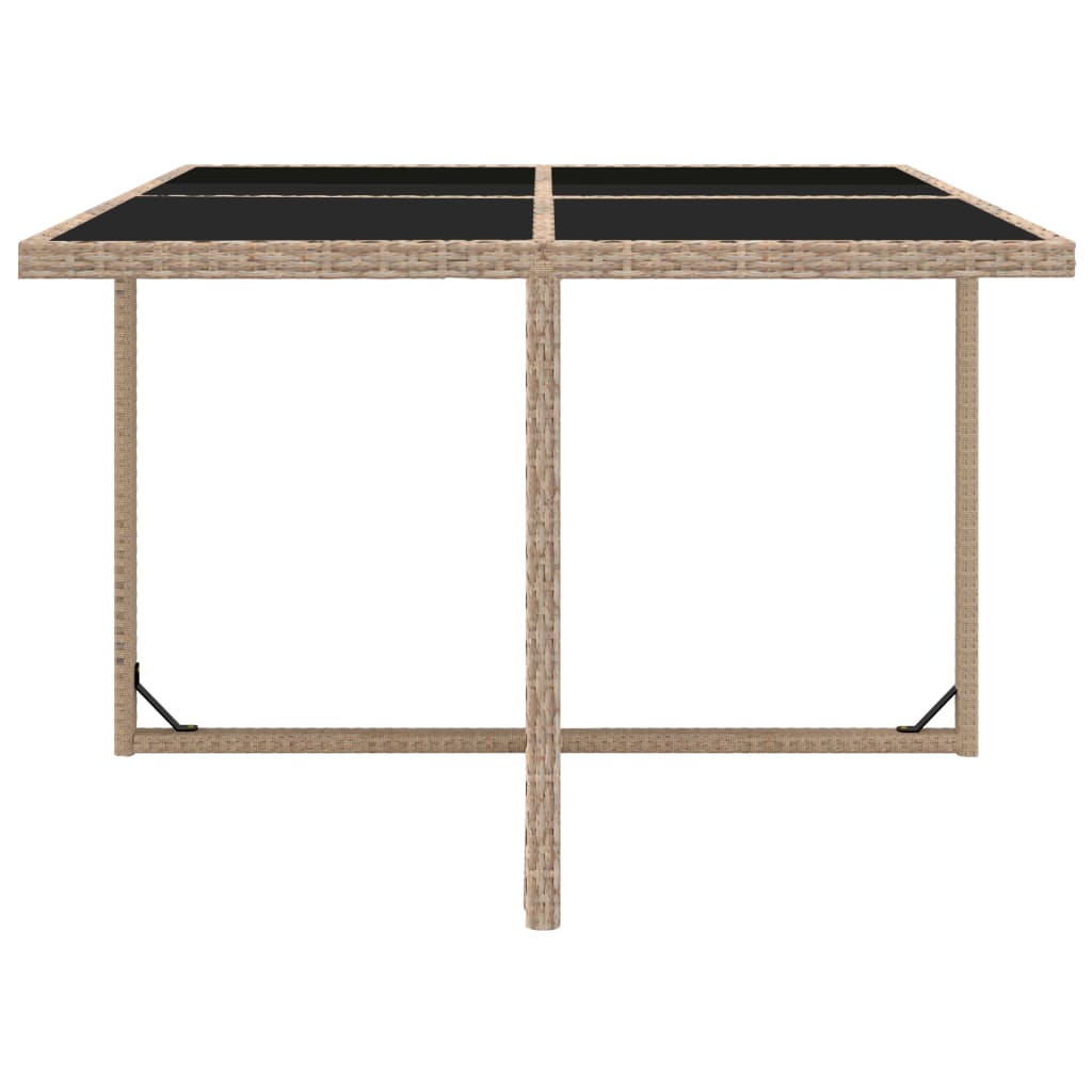 9-tlg. Garten-Essgruppe mit Auflagen Poly Rattan Beige