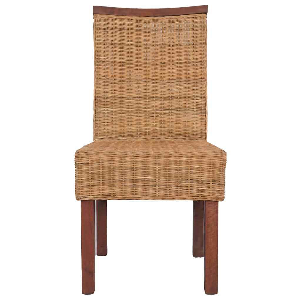 Esszimmerstühle 2 Stk. Braun Natürliches Rattan