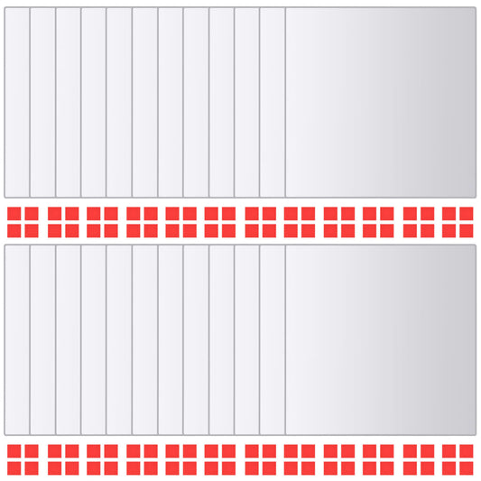 24-tlg. Spiegelfliesen-Set Quadratisch Glas