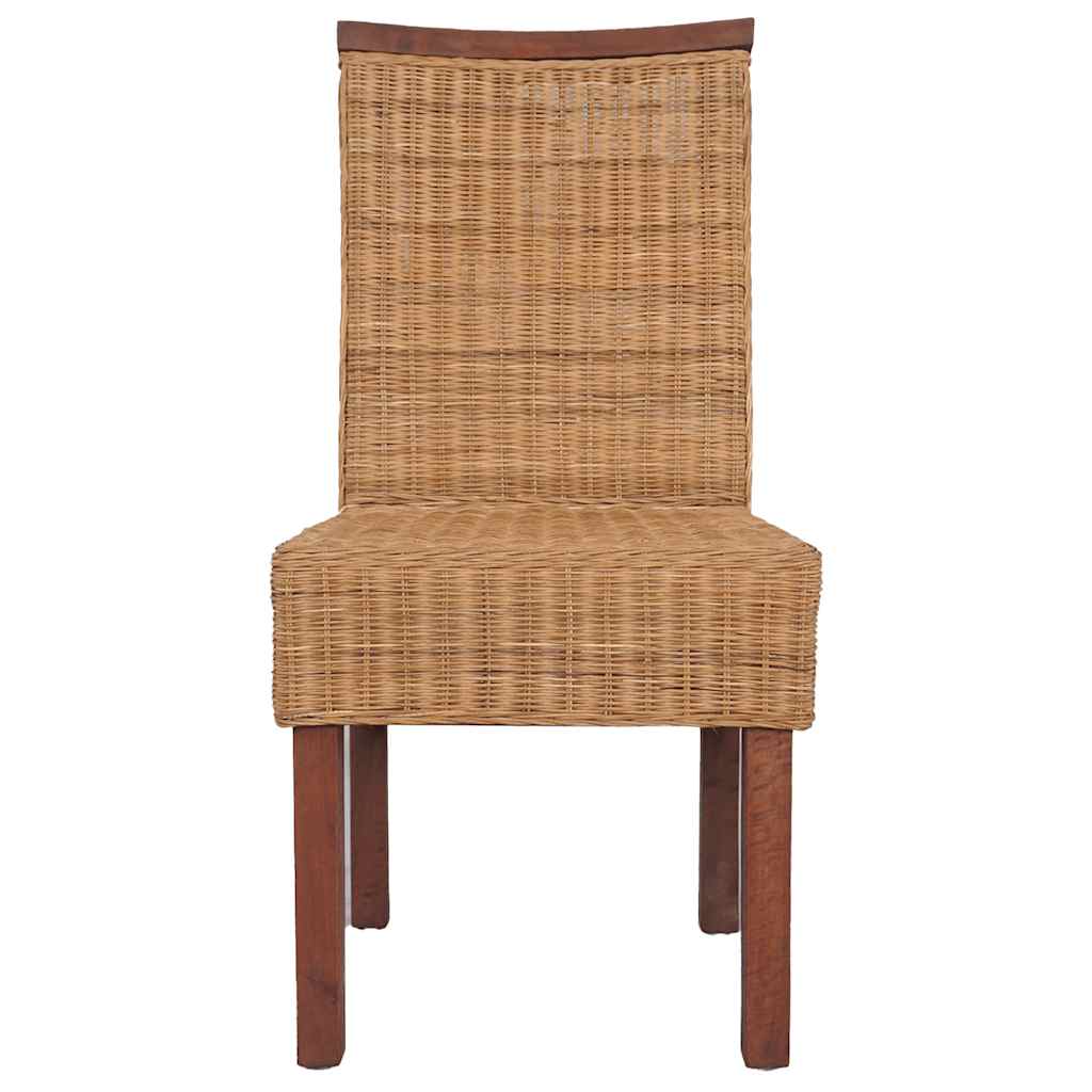 Esszimmerstühle 6 Stk. Natur Rattan Braun
