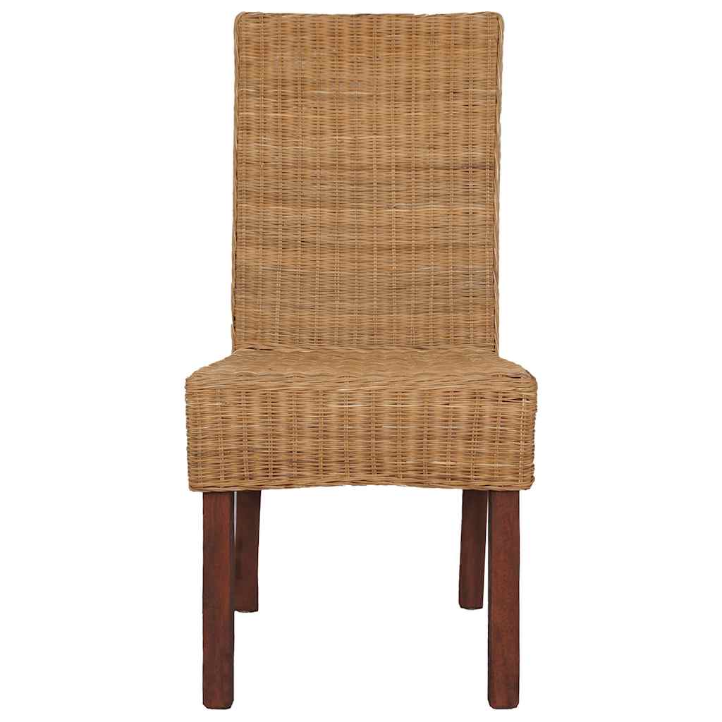 Esszimmerstühle 6 Stk. Natur Rattan Braun