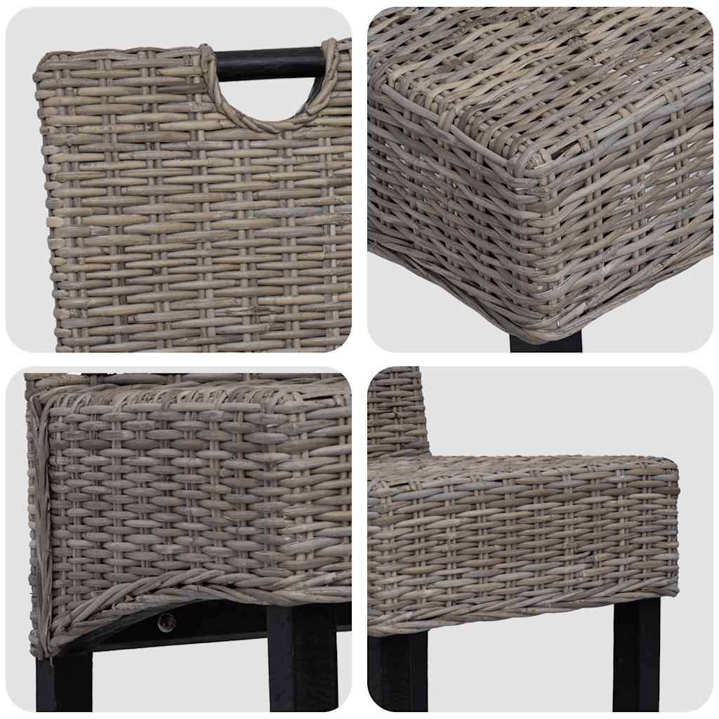 Esszimmerstühle 6 Stk. Kubu-Rattan Mangoholz