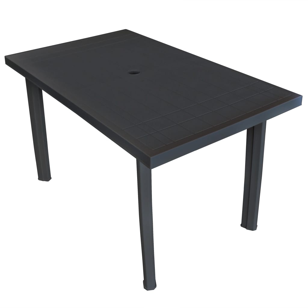 Gartentisch Anthrazit 126x76x72 cm Kunststoff