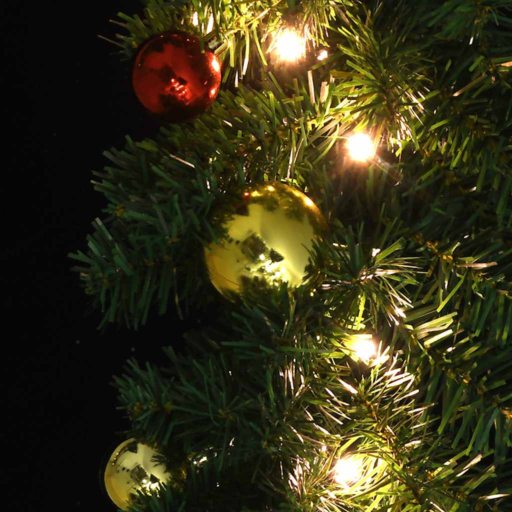 Weihnachtsgirlande Geschmückt mit Kugeln und LED-Lichtern 10 m