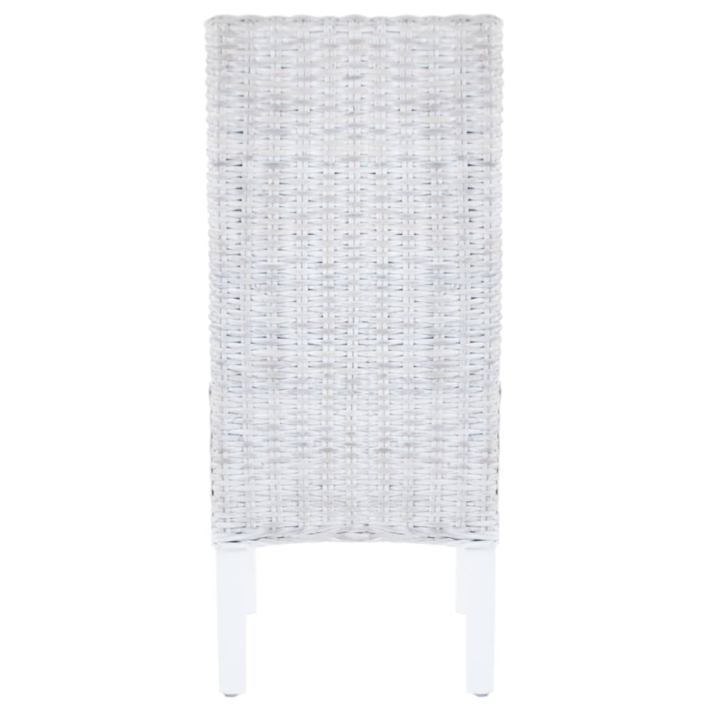Esszimmerstühle 2 Stk. Hellbraun Kubu-Rattan und Mahagoniholz