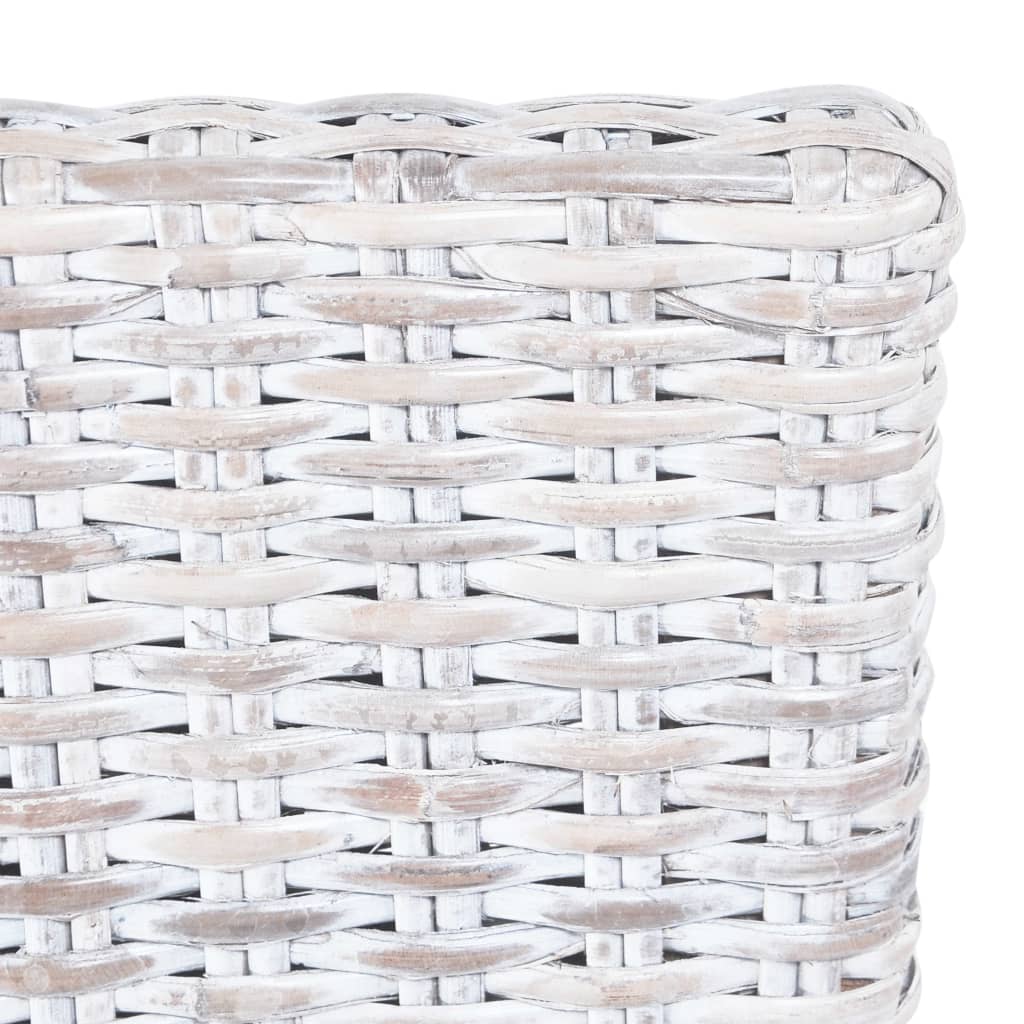Esszimmerstühle 2 Stk. Hellbraun Kubu-Rattan und Mahagoniholz