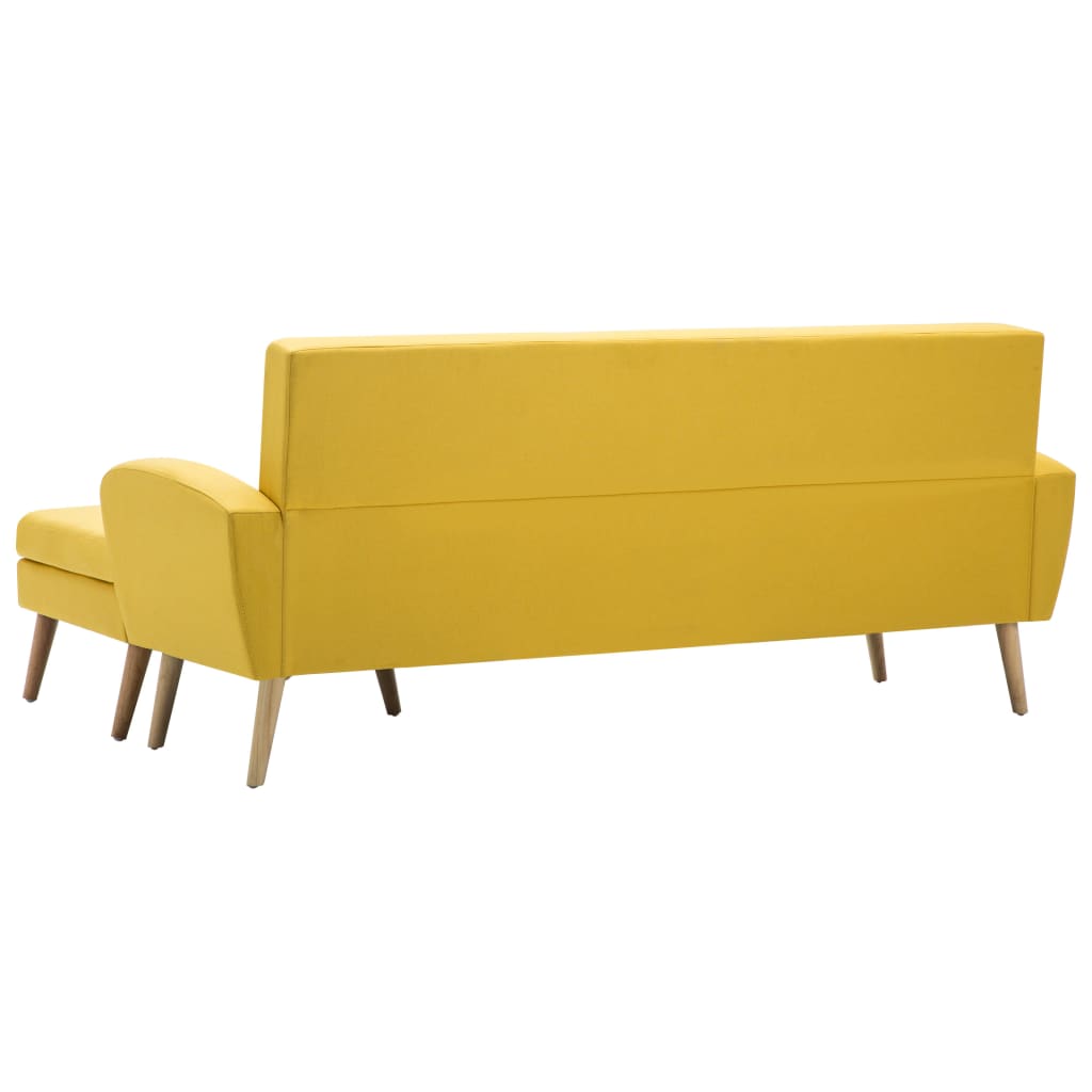 Sofa in L-Form Stoffbezug 186x136x79 cm Gelb