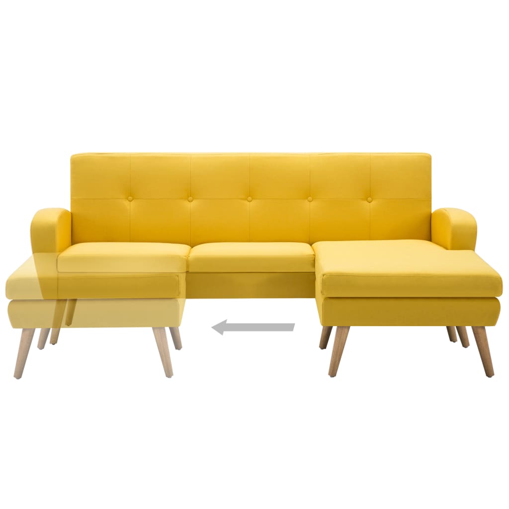 Sofa in L-Form Stoffbezug 186x136x79 cm Gelb