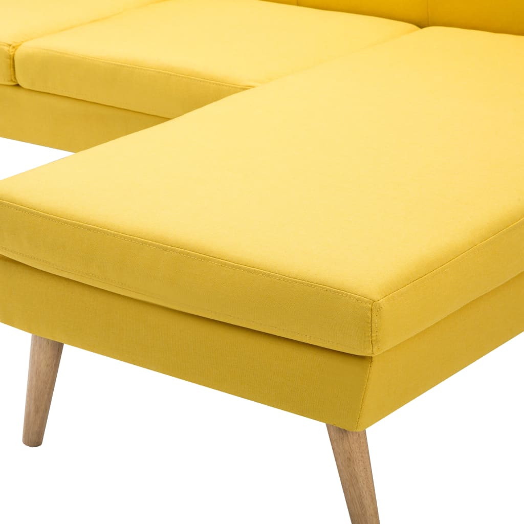 Sofa in L-Form Stoffbezug 186x136x79 cm Gelb