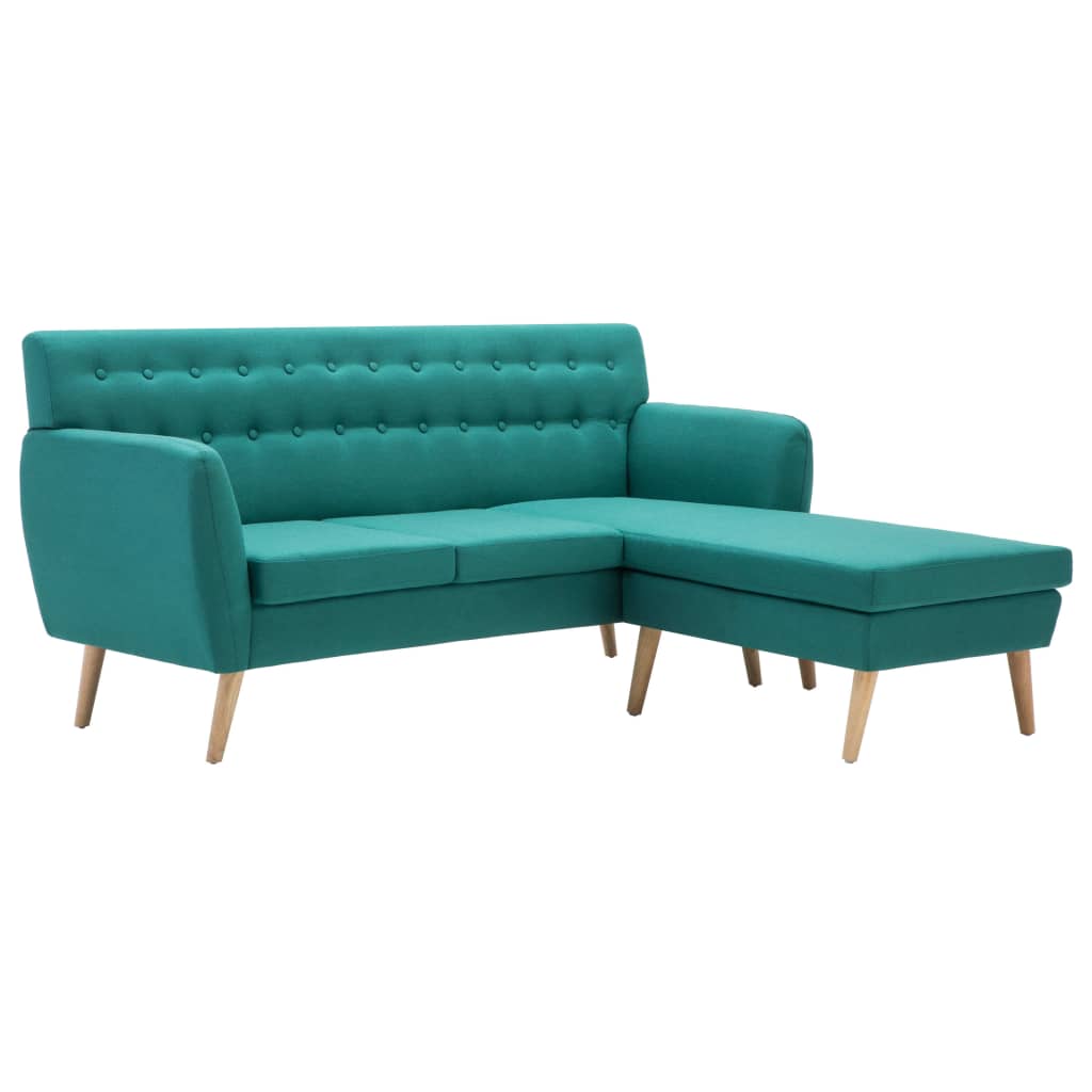 Sofa L-Form Stoff 171,5x138x81,5 cm Grün