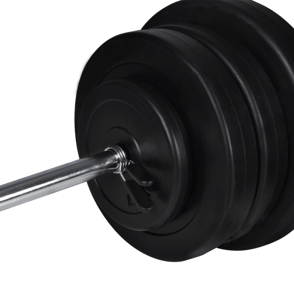 Kraftturm zur Wandmontage mit Lang- und Kurzhantel-Set 60,5 kg