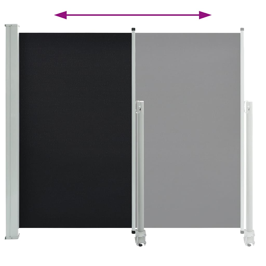 Ausziehbare Seitenmarkise 140x300 cm Schwarz