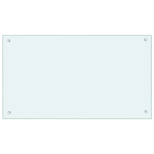 Küchenrückwand Weiß 90x50 cm Hartglas