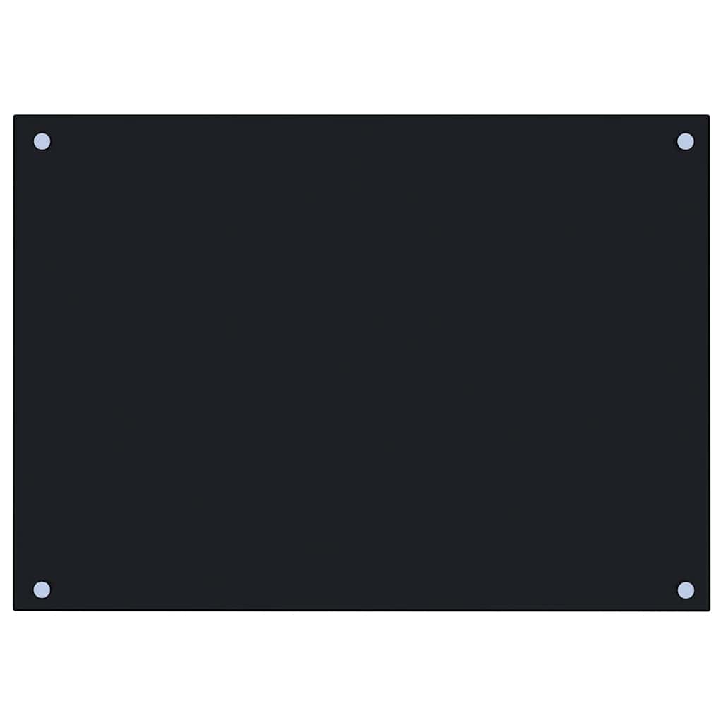 Küchenrückwand Schwarz 70x50 cm Hartglas