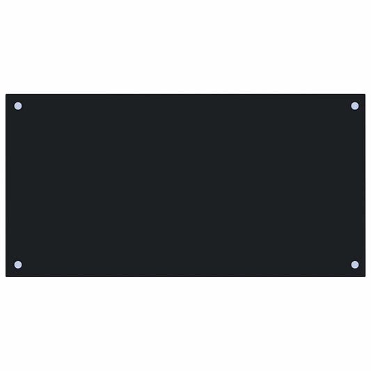 Küchenrückwand Schwarz 80x40 cm Hartglas