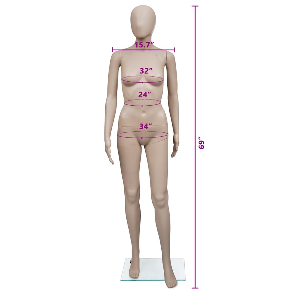 Schaufensterpuppe Frau Runder Kopf