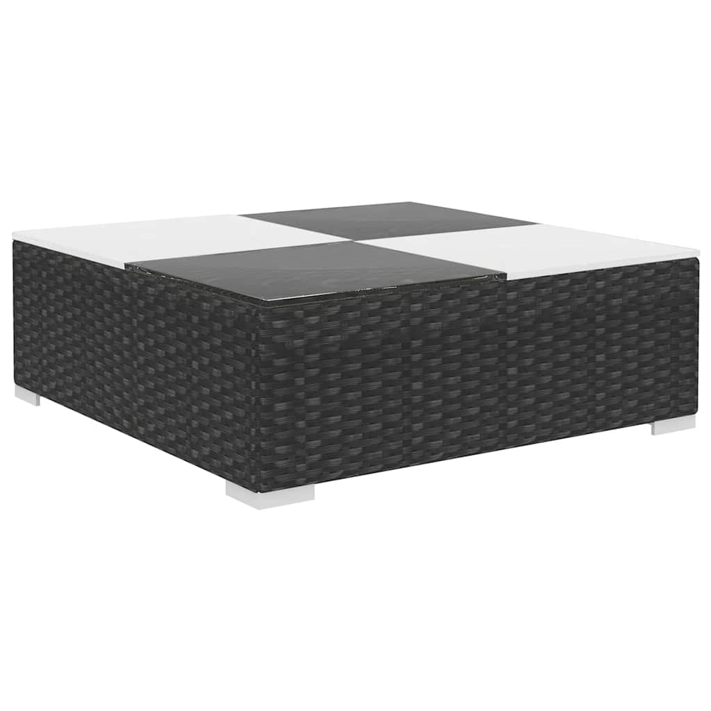 8-tlg. Garten-Lounge-Set mit Auflagen Poly Rattan Schwarz