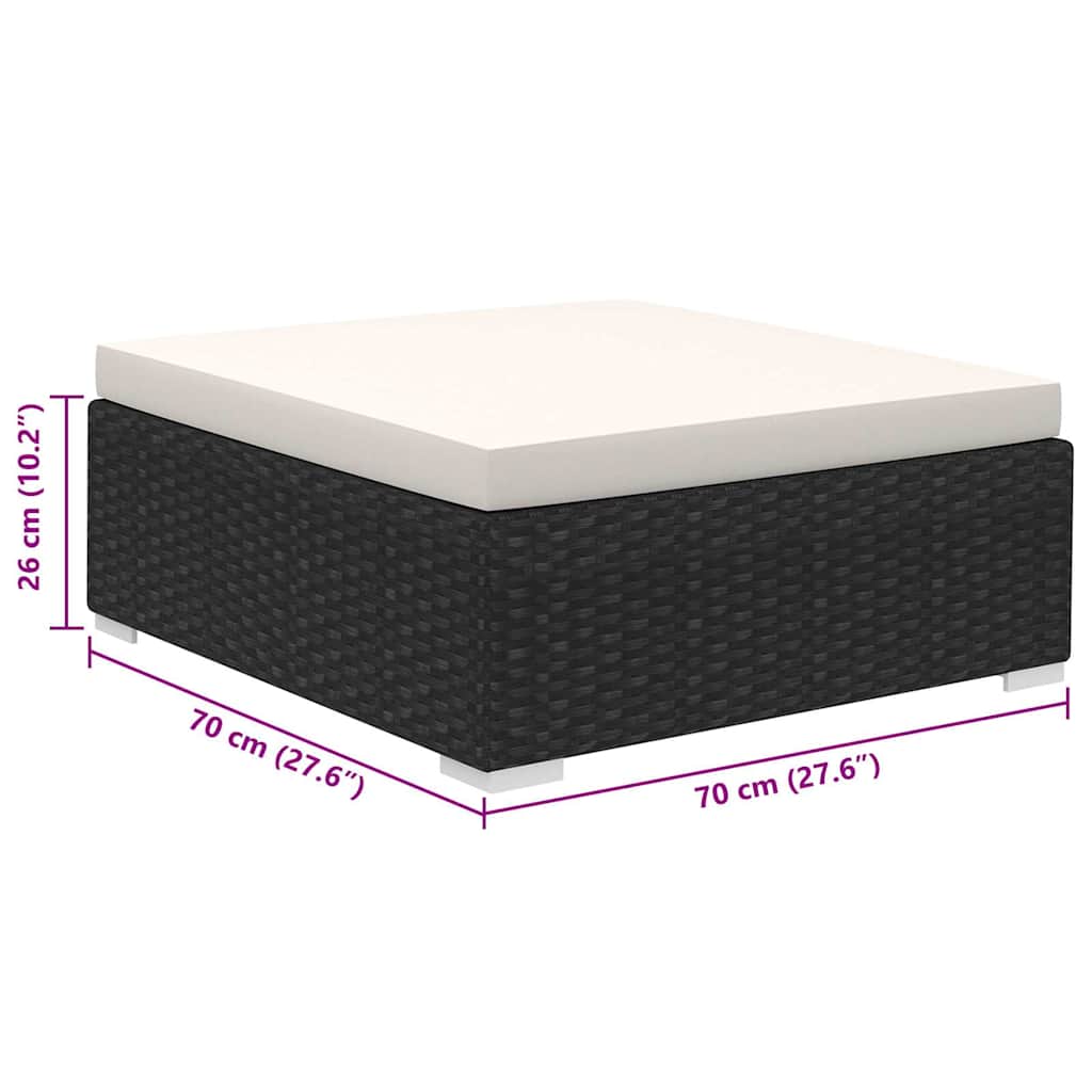8-tlg. Garten-Lounge-Set mit Auflagen Poly Rattan Schwarz