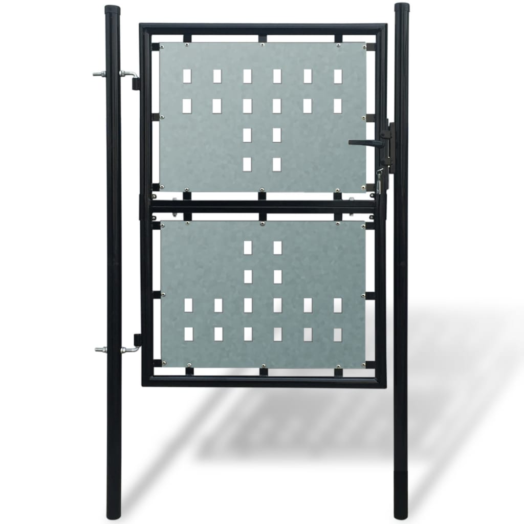 Zauntor (Einzeltor) Schwarz 100x225 cm