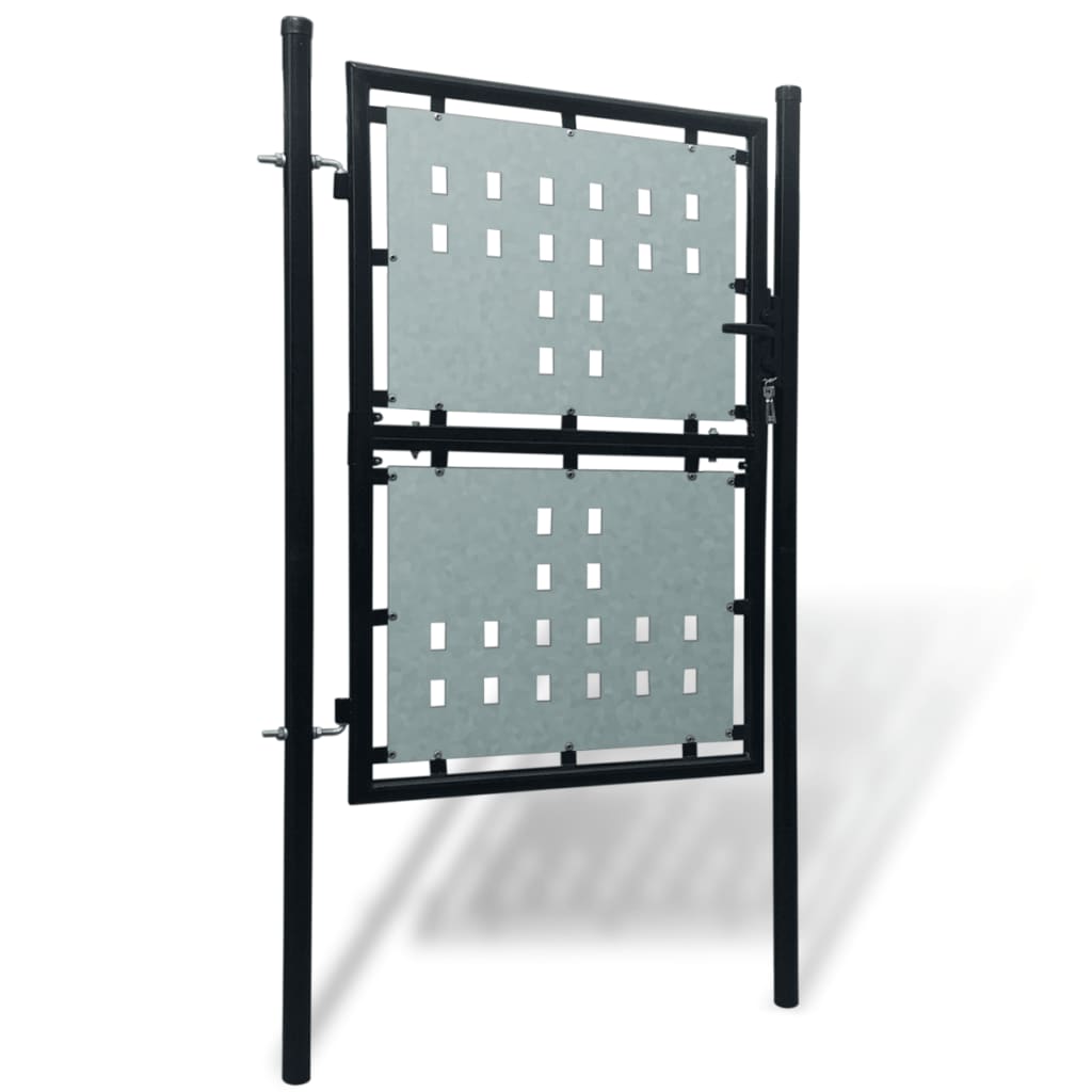 Zauntor (Einzeltor) Schwarz 100x225 cm