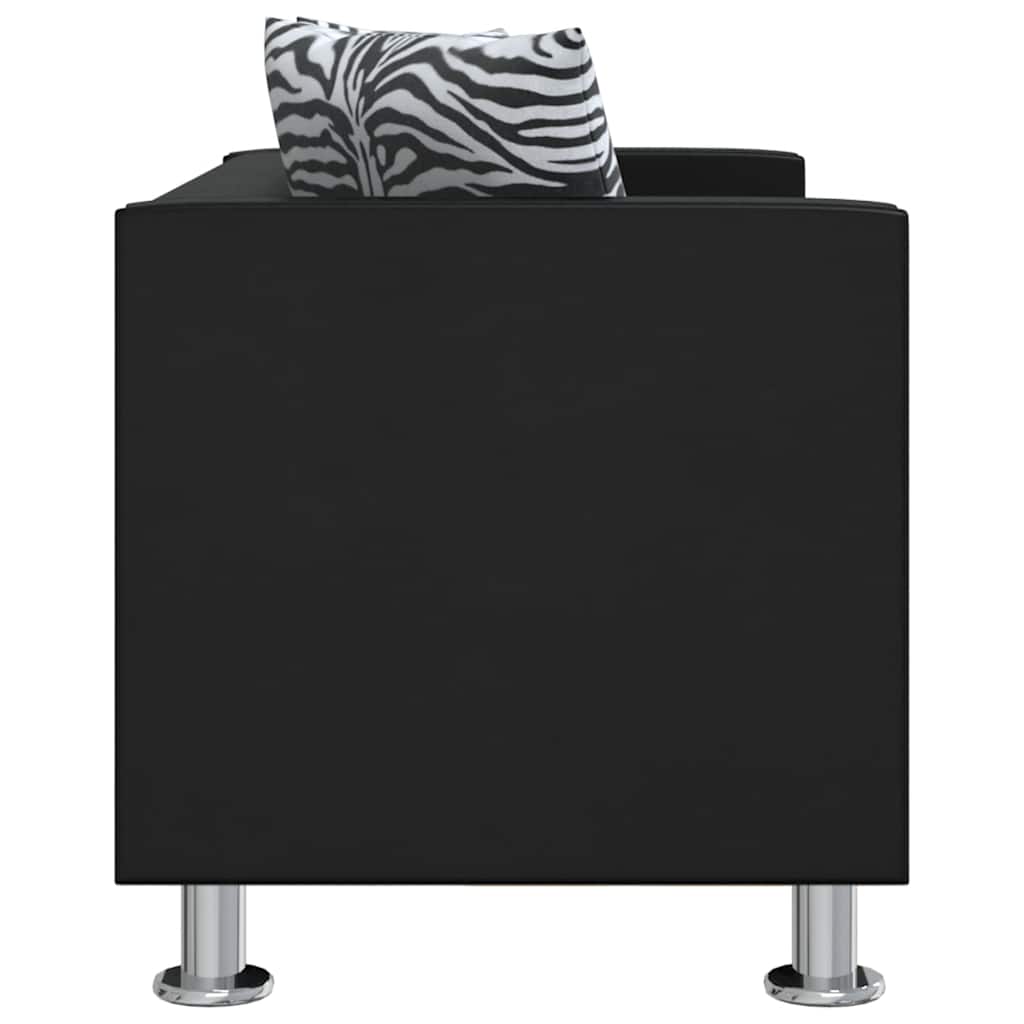 Sofa-Set Kunstleder 3-Sitzer und 2-Sitzer Schwarz