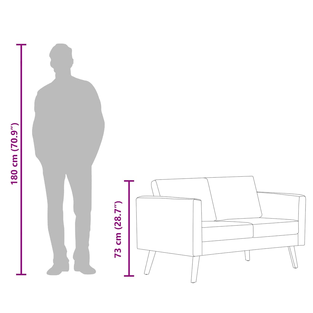 2-Sitzer-Sofa Stoff Cremeweiß