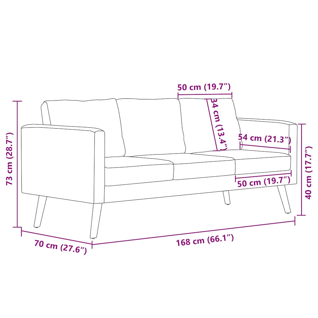 3-Sitzer-Sofa Stoff Taupe