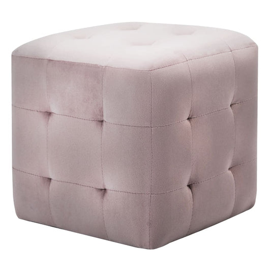 Nachttische 2 Stk. Rosa 30×30×30 cm Samtstoff