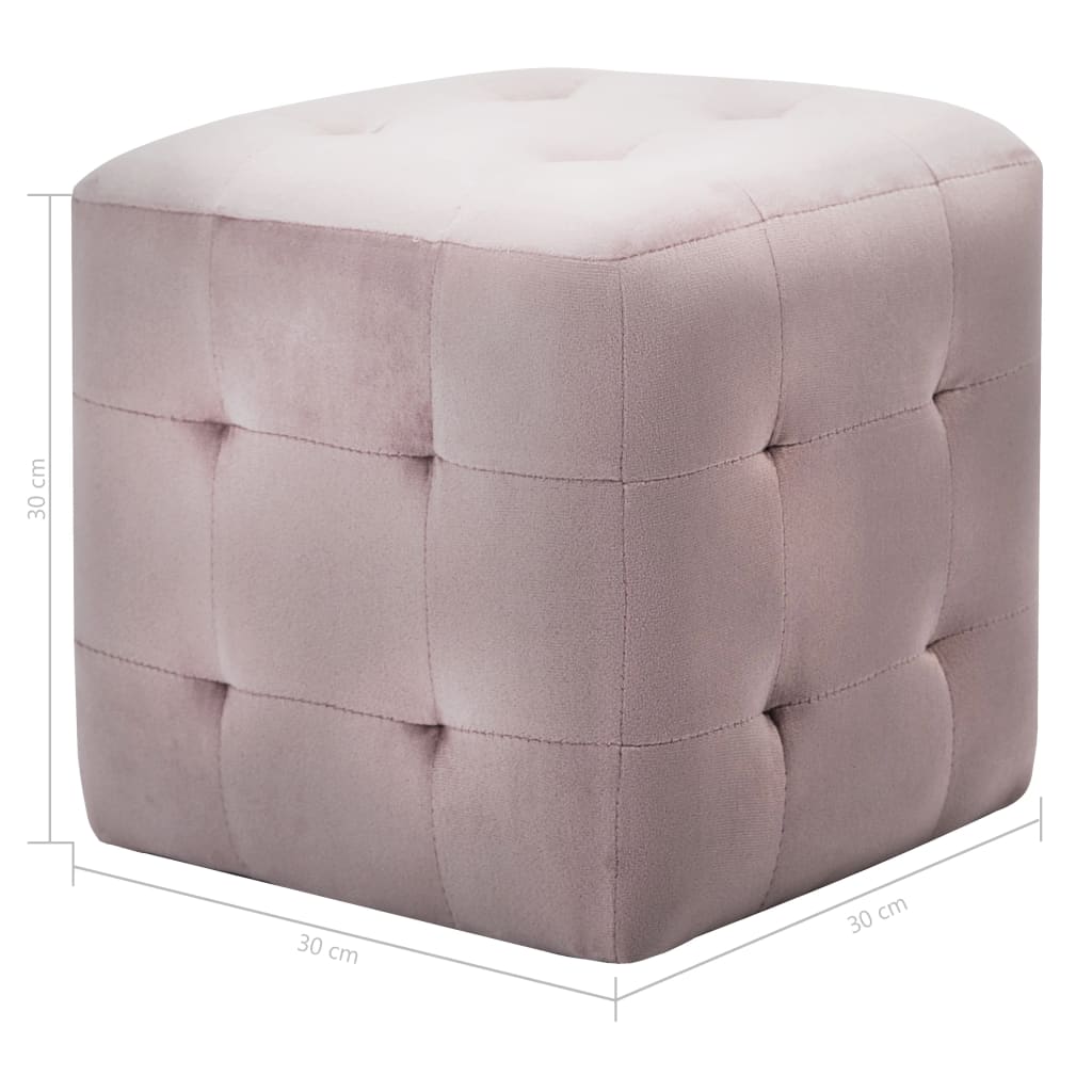 Nachttische 2 Stk. Rosa 30×30×30 cm Samtstoff