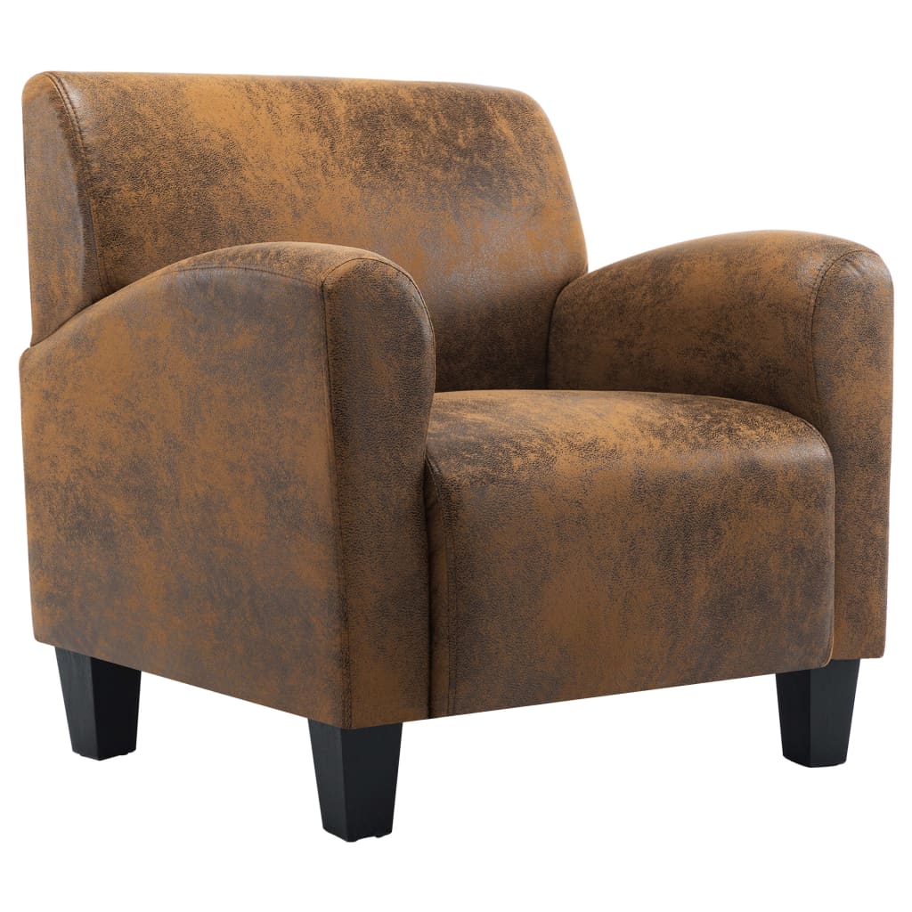Sofasessel Braun 70x69x72 cm Wildlederimitat