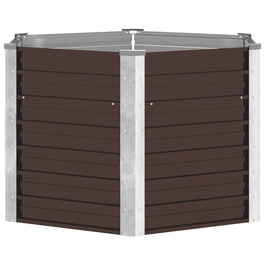 Garten-Hochbeet Braun 129 x 129 x 77 cm Verzinkter Stahl
