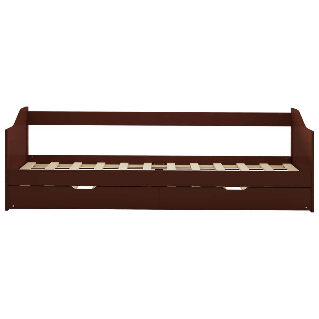 Ausziehsofa Bettgestell Dunkelbraun Kiefernholz 90×200 cm