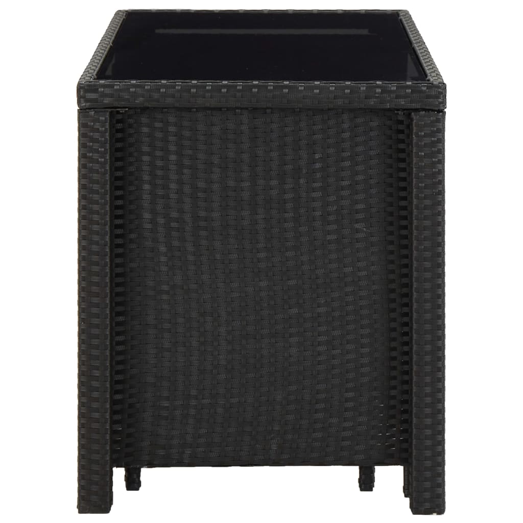 13-tlg. Garten-Essgruppe mit Auflagen Poly Rattan Schwarz