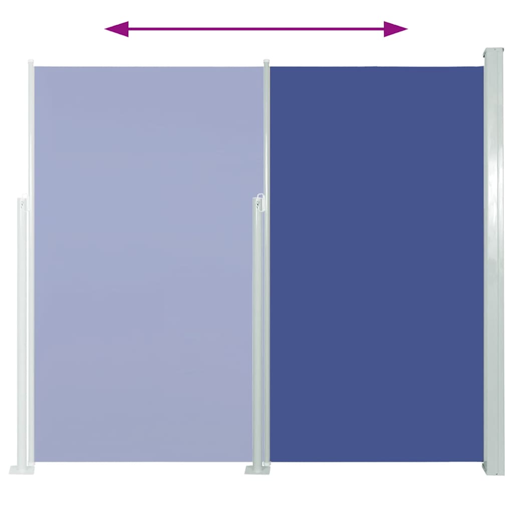 Ausziehbare Seitenmarkise 120×500 cm Blau