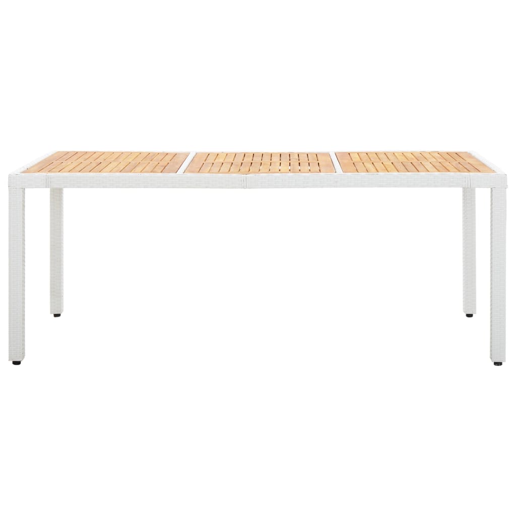 9-tlg. Garten-Essgruppe Poly Rattan Weiß