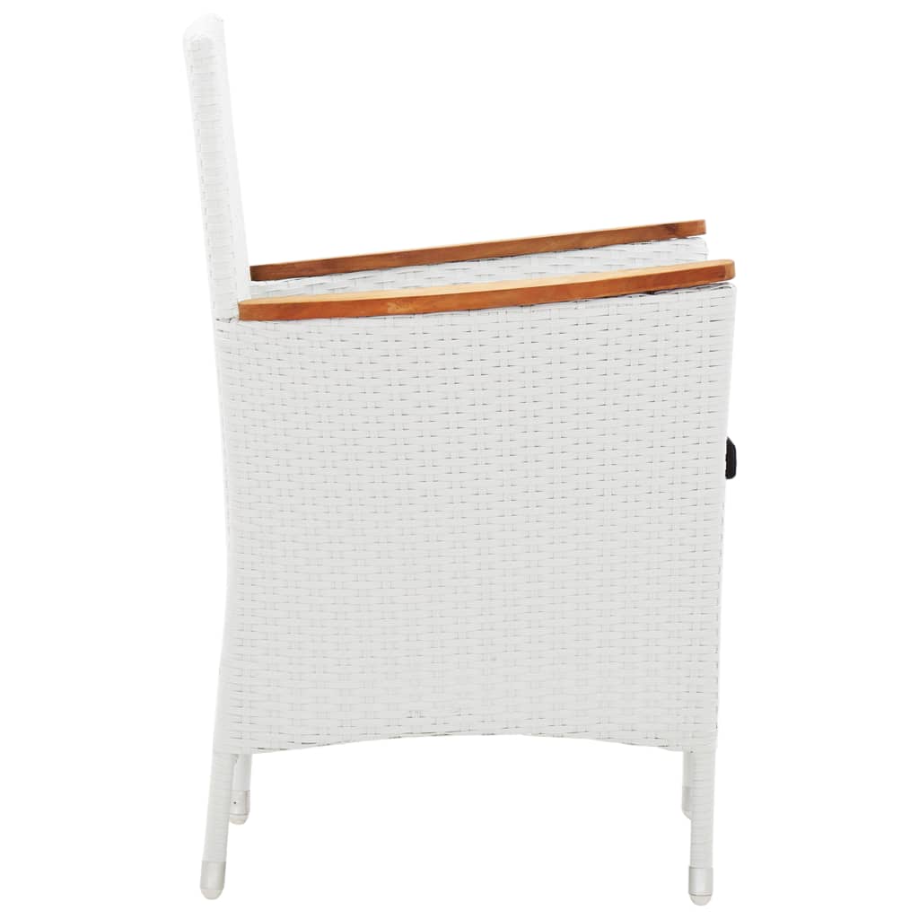 9-tlg. Garten-Essgruppe Poly Rattan Weiß