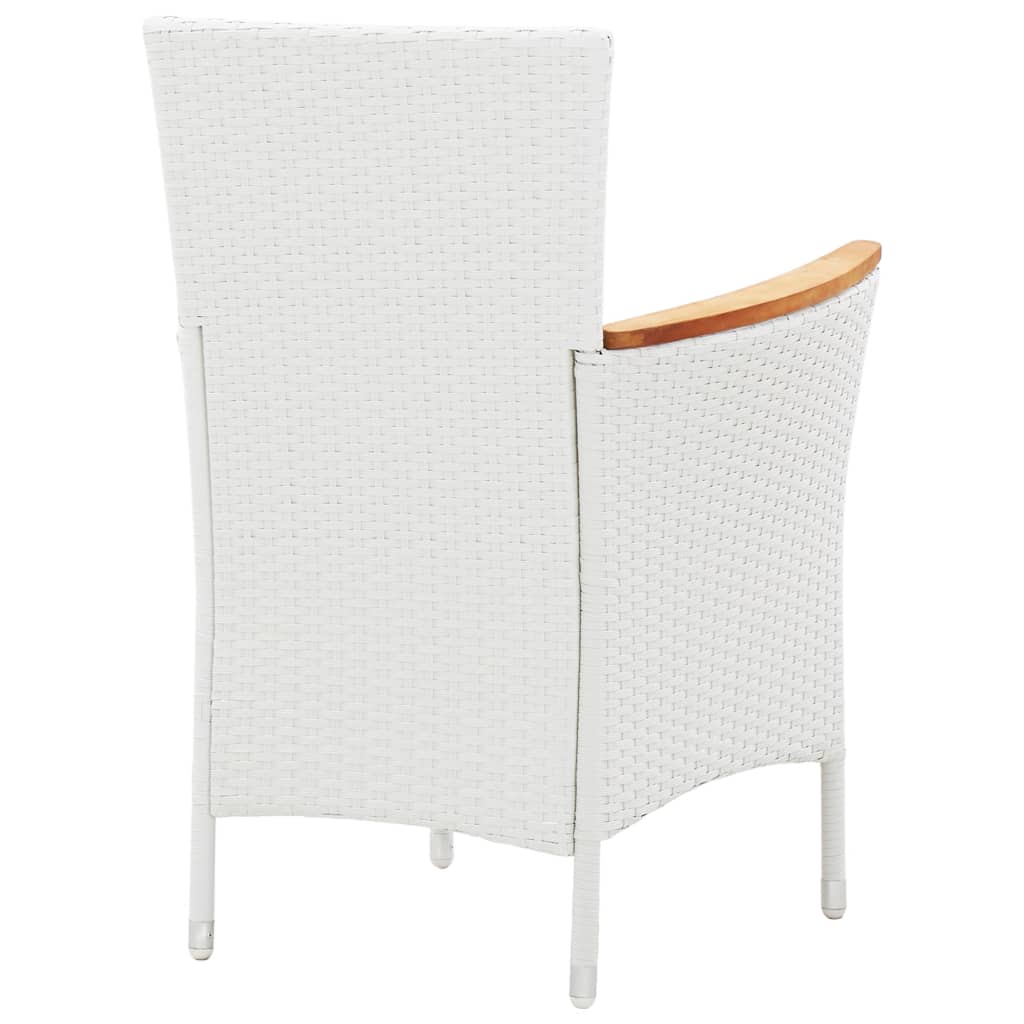 9-tlg. Garten-Essgruppe Poly Rattan Weiß