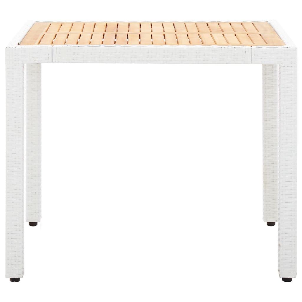 5-tlg. Garten-Essgruppe Poly Rattan Weiß