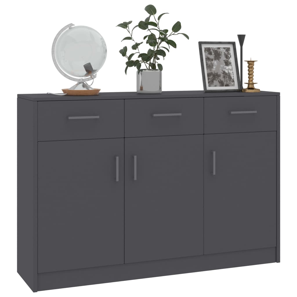 Sideboard Grau 110x30x75 cm Holzwerkstoff