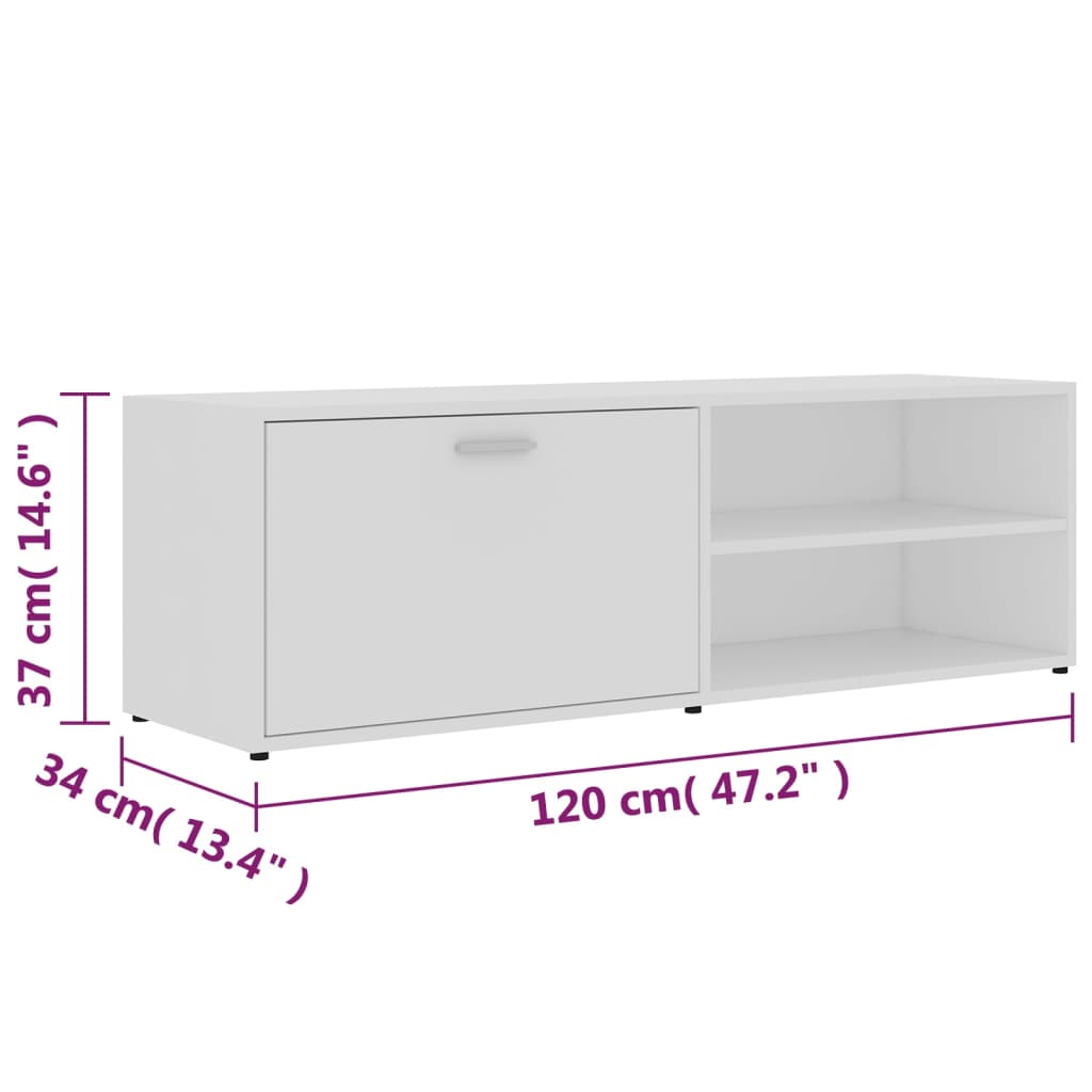 TV-Schrank Weiß 120x34x37 cm Holzwerkstoff