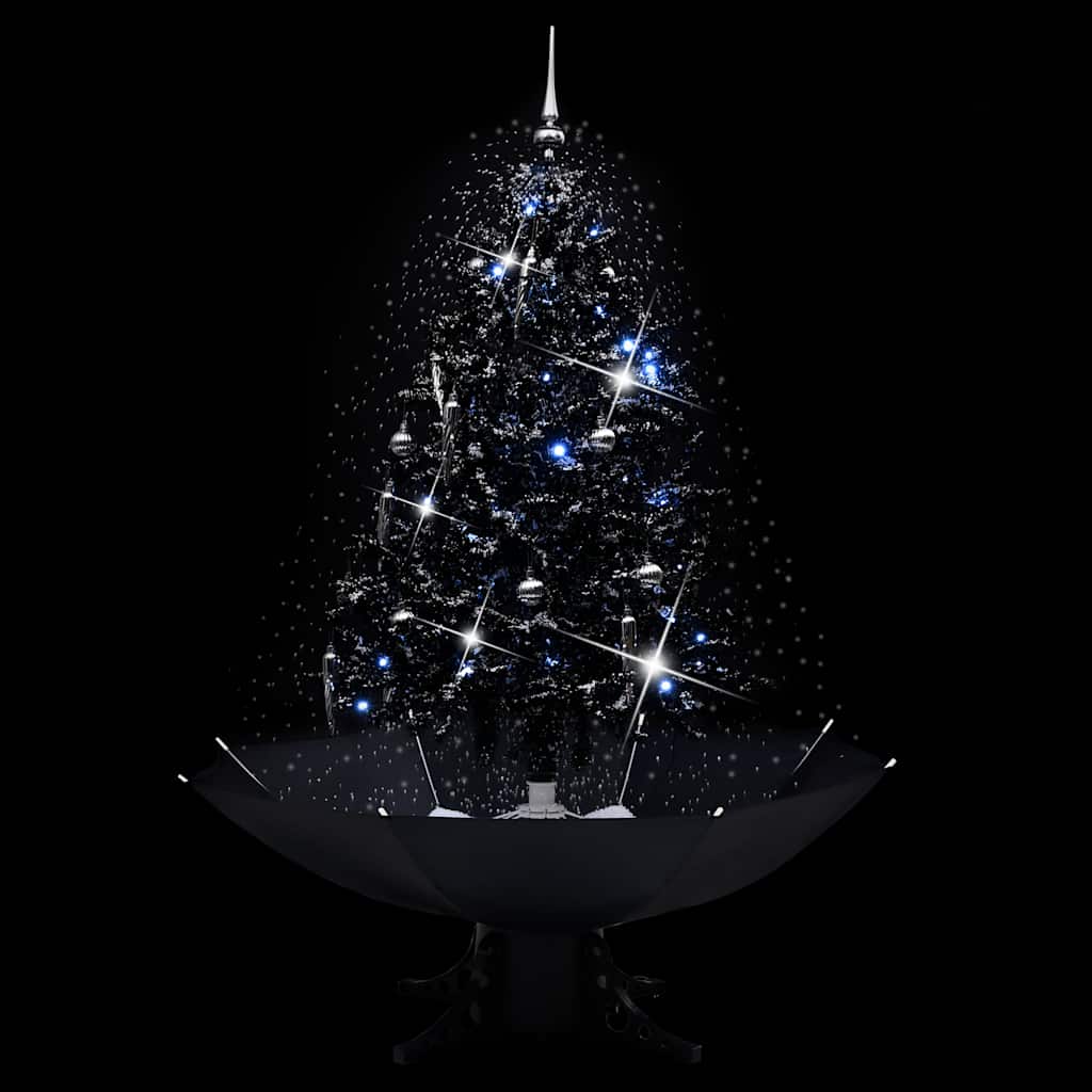 Schneiender Weihnachtsbaum mit Schirmfuß Schwarz 140 cm PVC