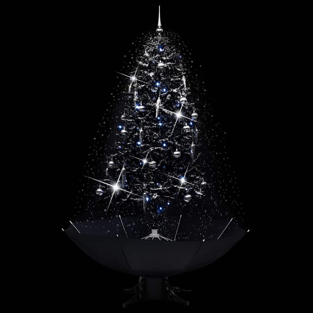 Schneiender Weihnachtsbaum mit Schirmfuß Schwarz 190 cm PVC