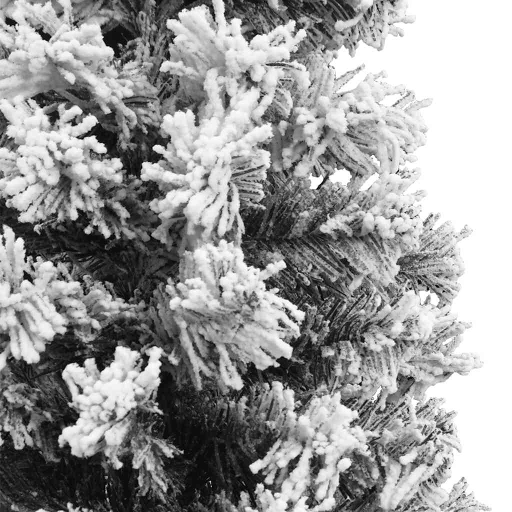 Künstlicher Weihnachtsbaum Schlank mit Schnee Grün 150 cm PVC