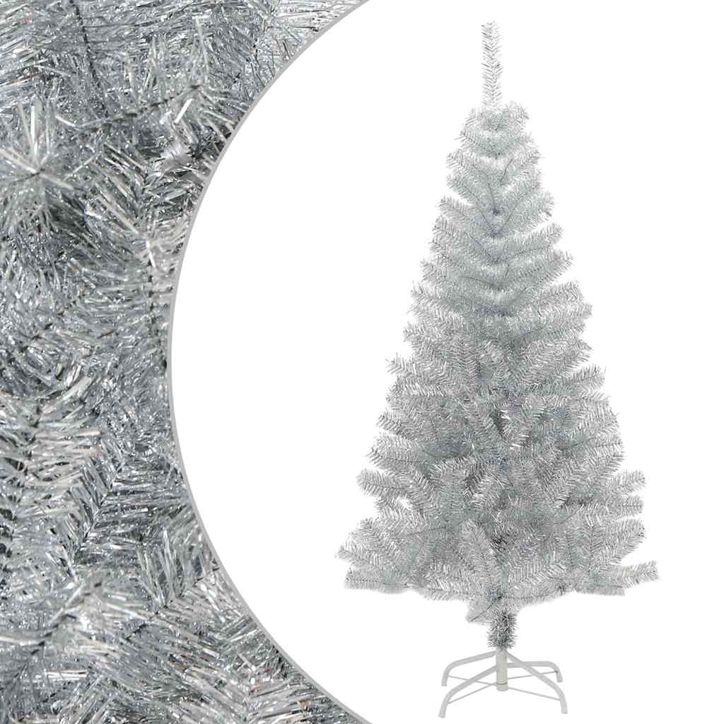 Künstlicher Weihnachtsbaum mit Ständer Silber 150 cm PET