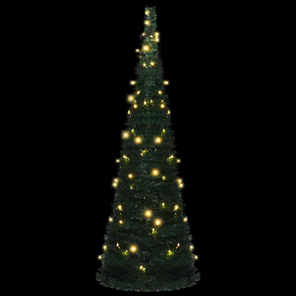 Künstlicher Pop-Up-Weihnachtsbaum mit Beleuchtung Grün 180 cm