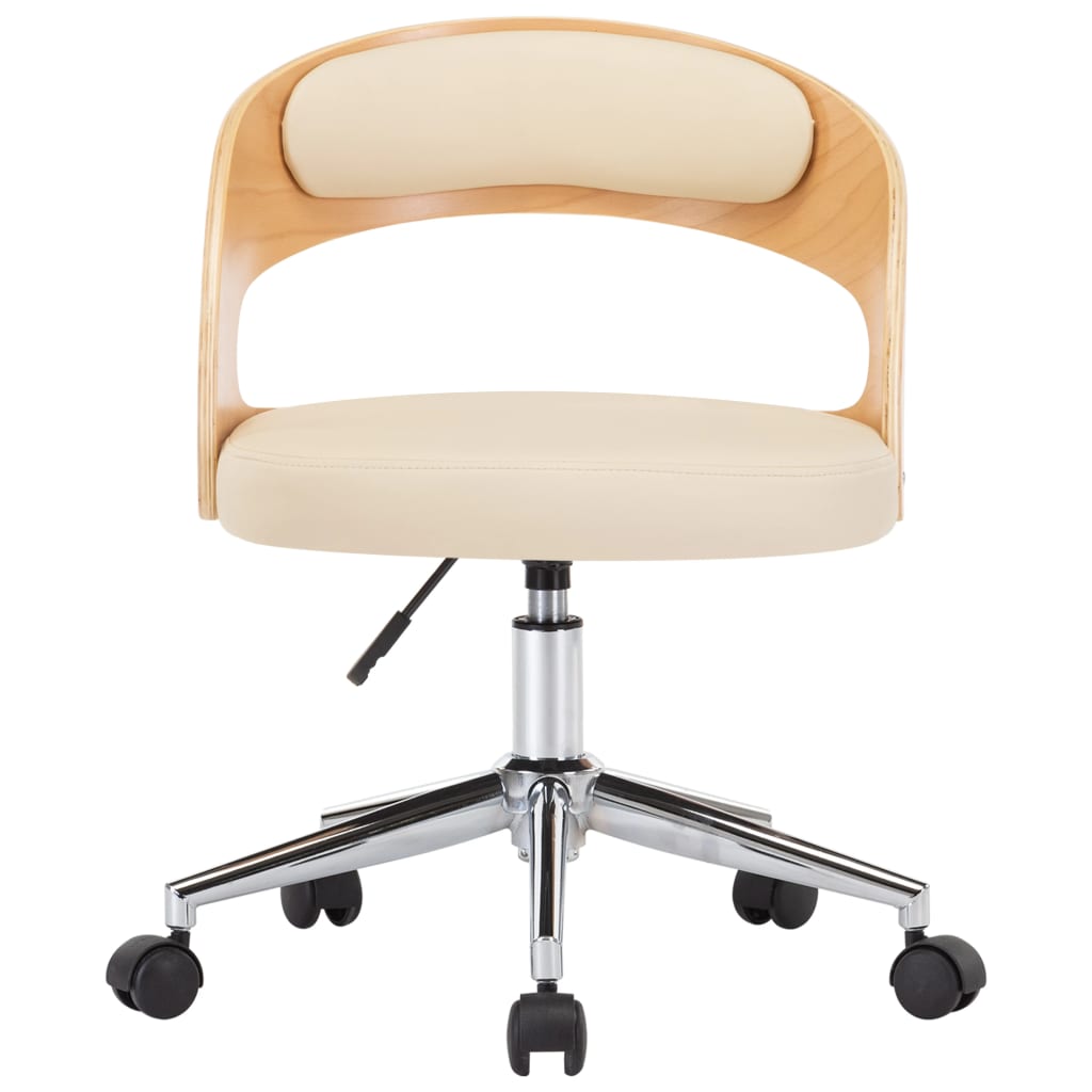Drehbare Esszimmerstühle 6 Stk. Creme Bugholz und Kunstleder