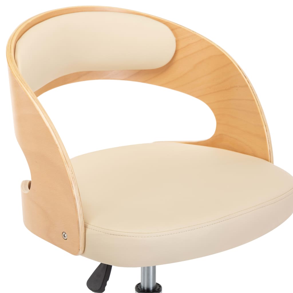 Drehbare Esszimmerstühle 6 Stk. Creme Bugholz und Kunstleder