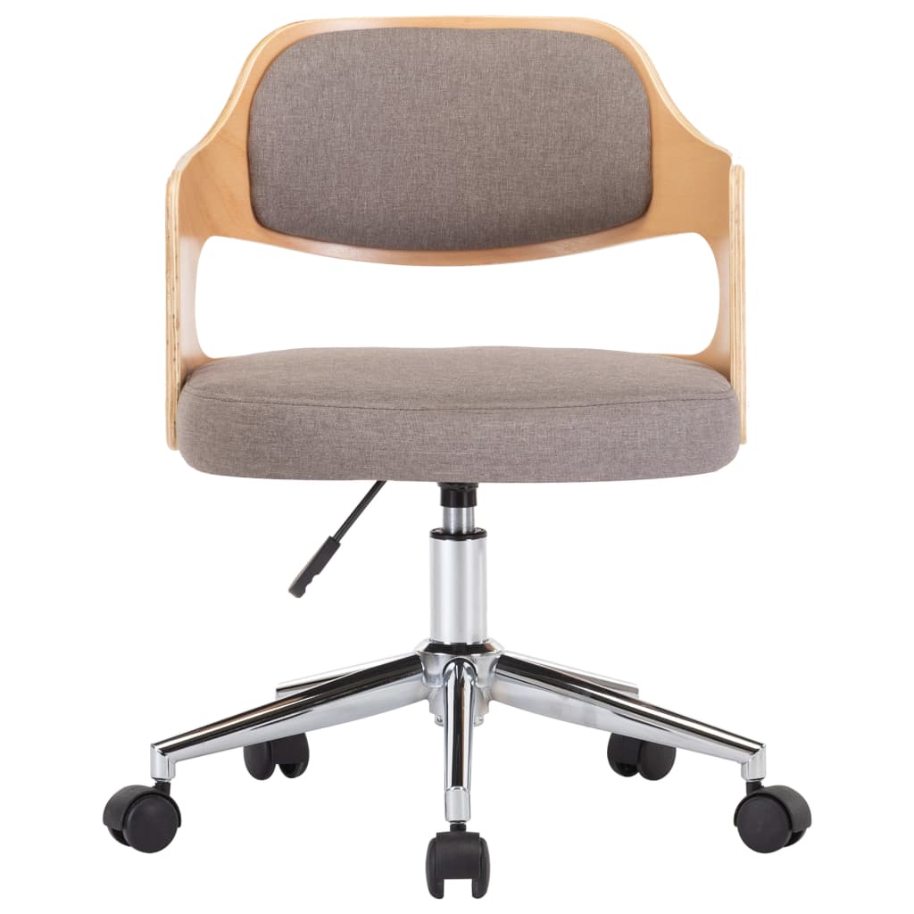 Drehbare Esszimmerstühle 6 Stk. Taupe Bugholz und Stoff